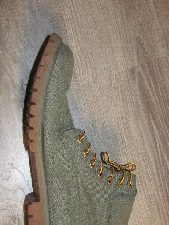 Timberland 6 Inch Premium Thread Canvas Boots Grape Leaf Olive Green Size 9.5 main image 6